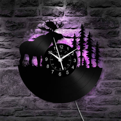 LED Vinyl Wall Clock | Moose Deer