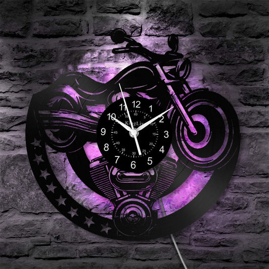LED Vinyl Wall Clock | Motorcycle