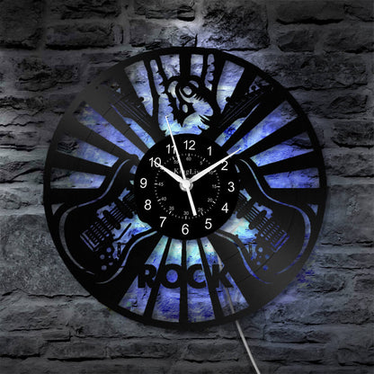LED Vinyl Wall Clock | Guitar Music | 12''