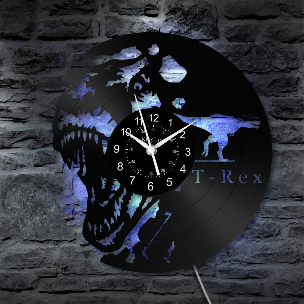 LED Vinyl Wall Clock | Dinosaur | 12'' | 0300WPB