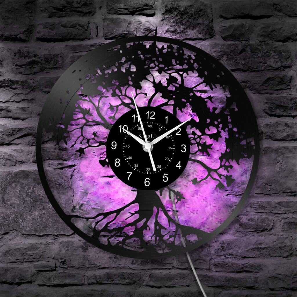 LED Vinyl Wall Clock | Tree of Life | 12'' | 0130WPB