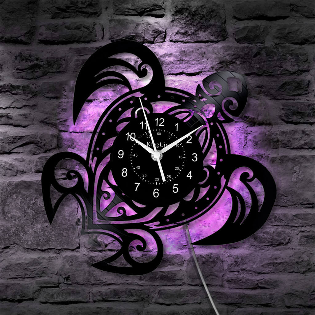 LED Vinyl Wall Clock | Turtle | 0112WPB