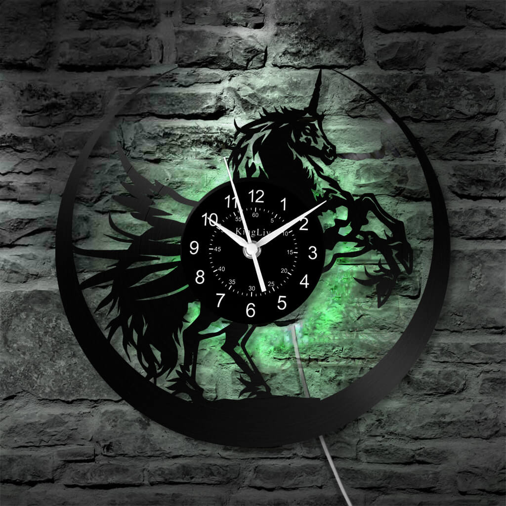 LED Vinyl Wall Clock | Unicorn | 12'' | 0306WPB