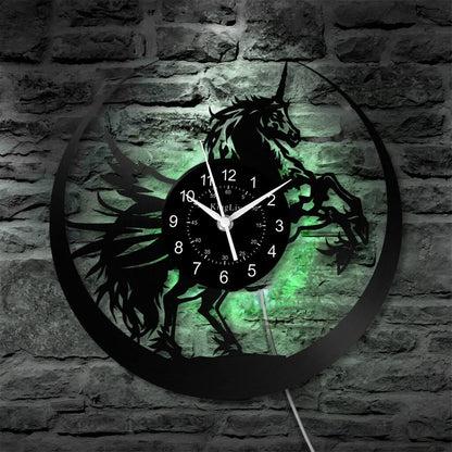 LED Vinyl Wall Clock | Unicorn | 12'' | 0306WPB