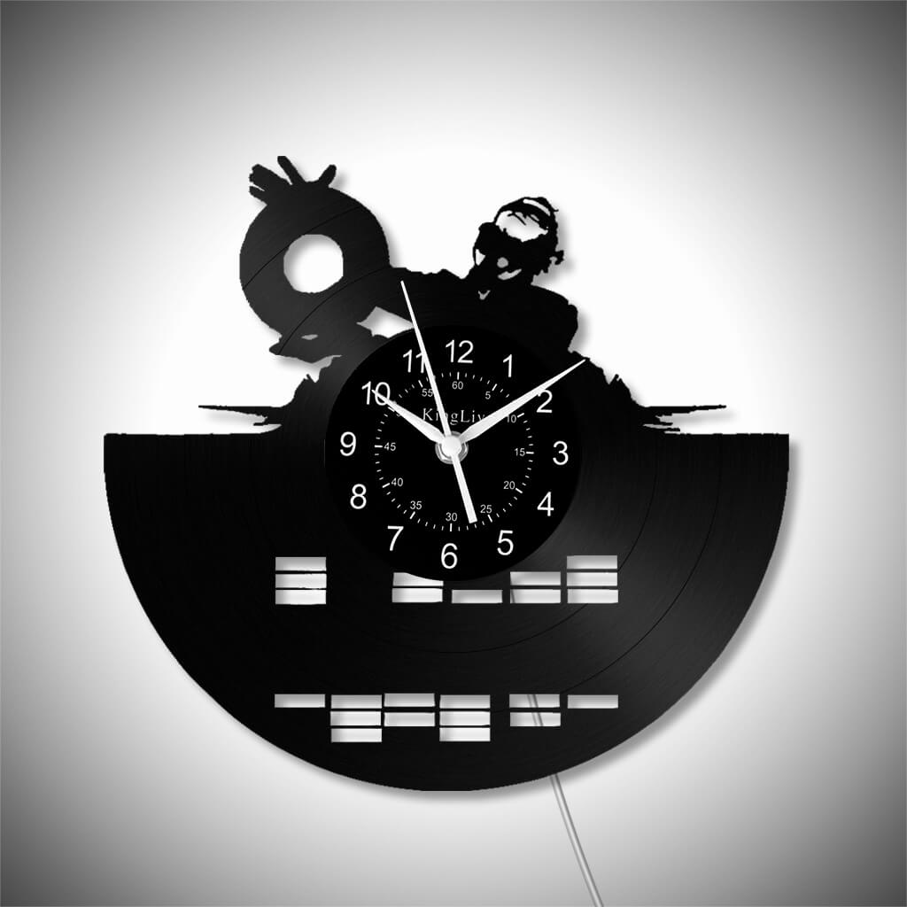 LED Vinyl Wall Clock | Custom DJ Name | 12''