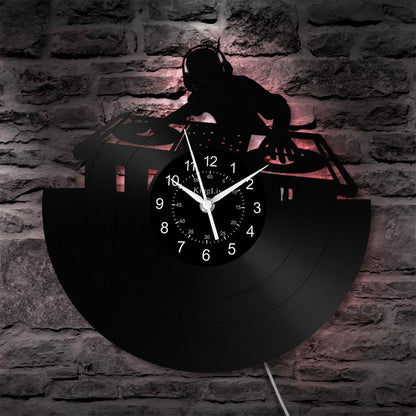 LED Vinyl Wall Clock | Custom DJ Name | 12''