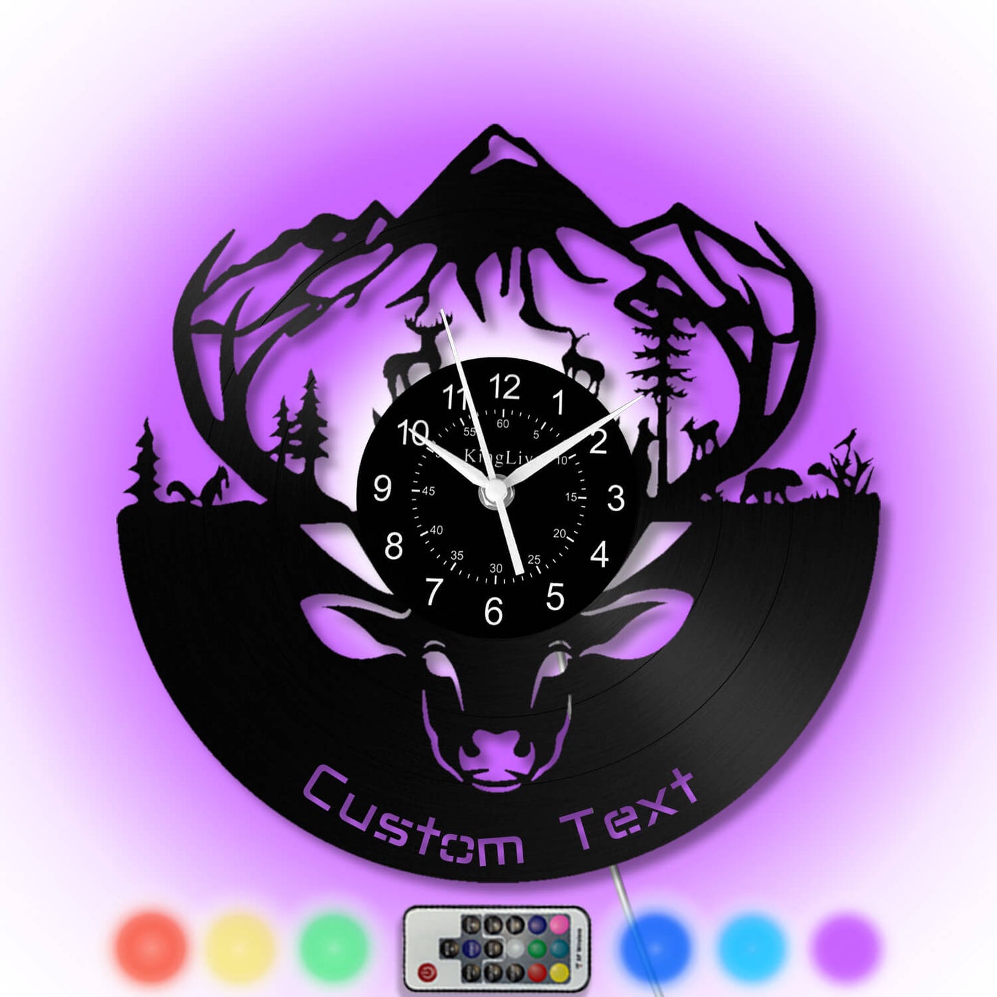 LED Vinyl Wall Clock | Moose Deer