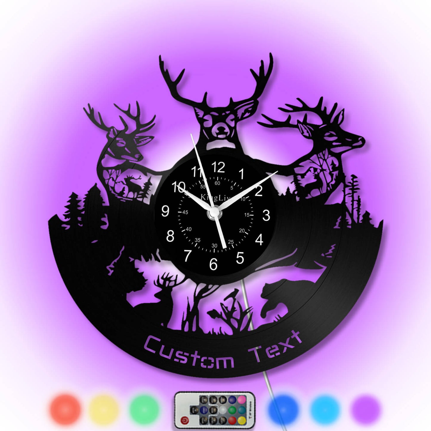 LED Vinyl Wall Clock | Moose Deer