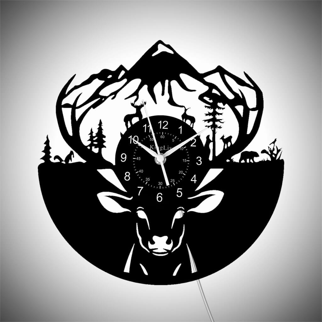 LED Vinyl Wall Clock | Moose Deer