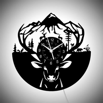 LED Vinyl Wall Clock | Moose Deer