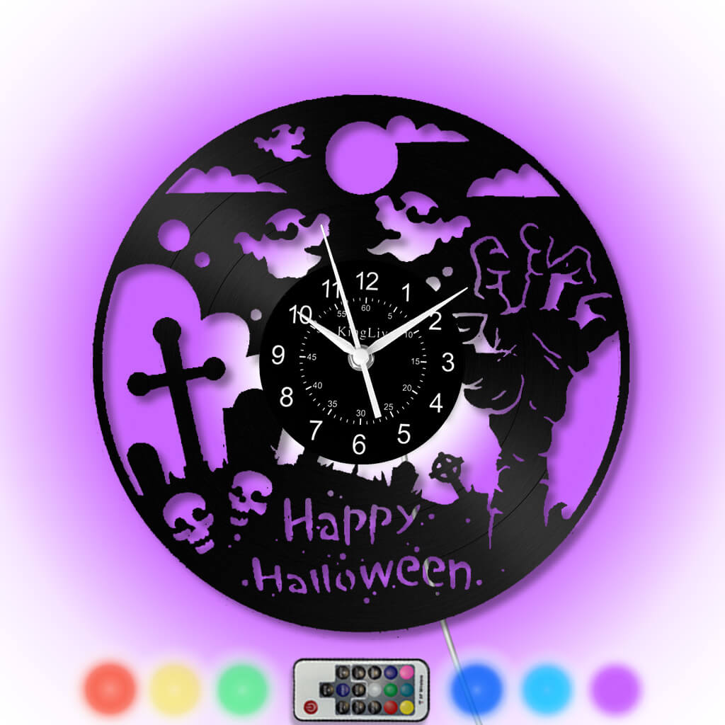 LED Vinyl Wall Clock | Halloween | 12''