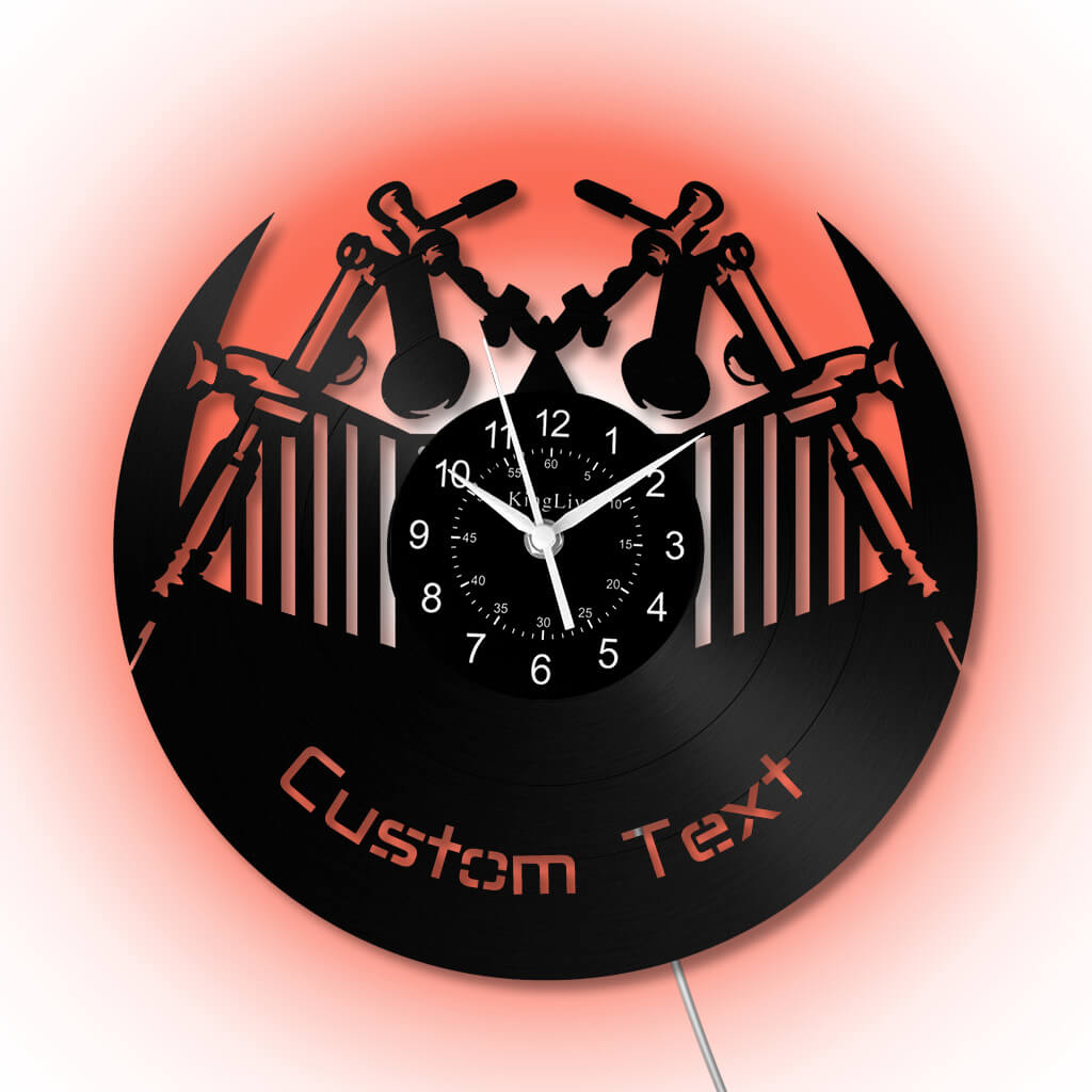 LED Vinyl Wall Clock | Tattoo Shop Name | 12'' | 0308WPB