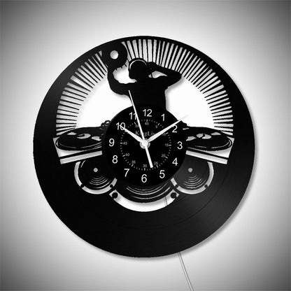 LED Vinyl Wall Clock | Custom DJ Name | 12''