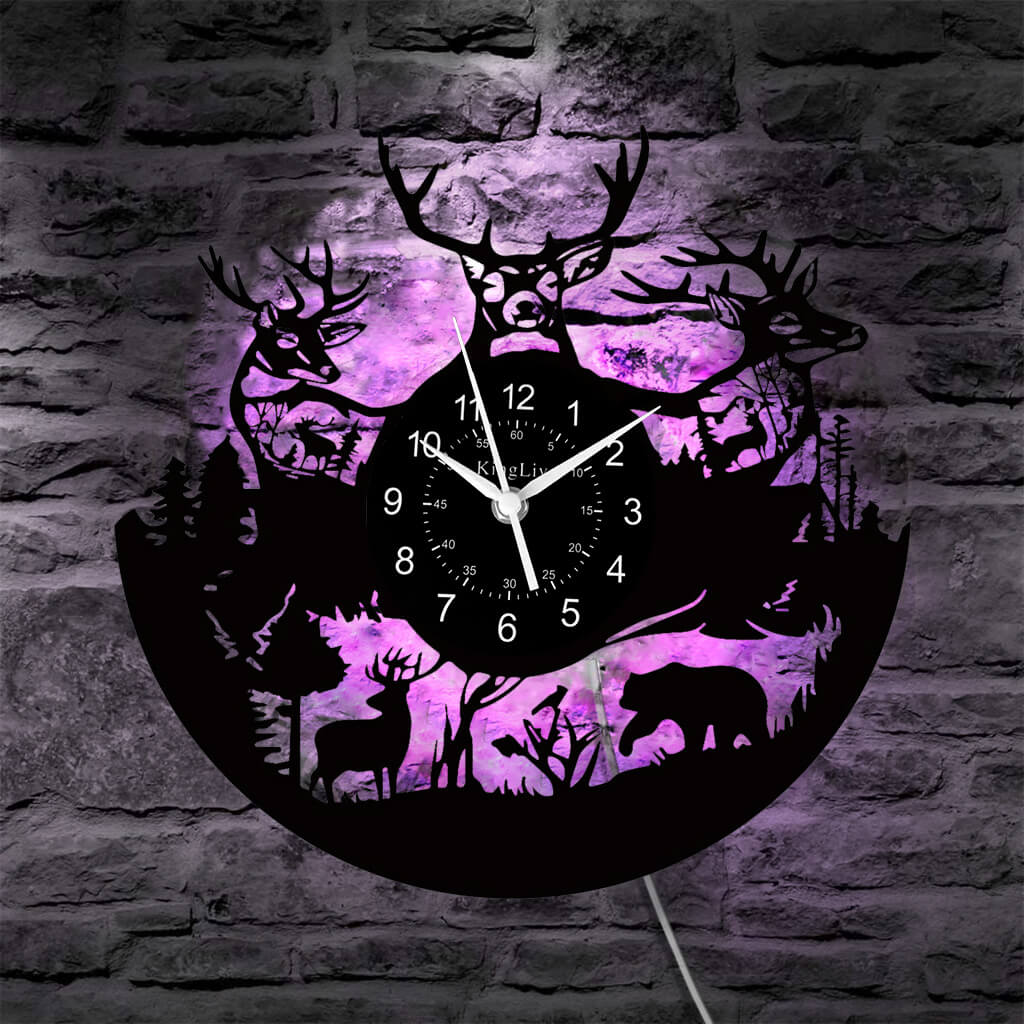 LED Vinyl Wall Clock | Moose Deer