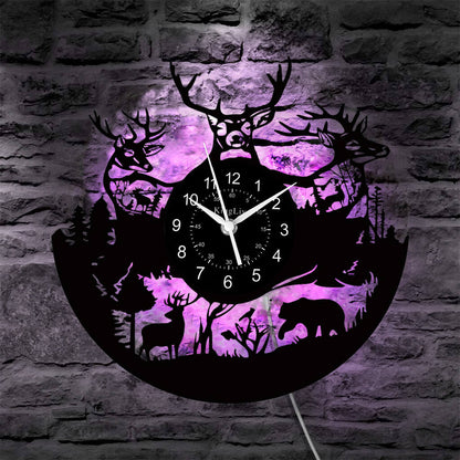 LED Vinyl Wall Clock | Moose Deer