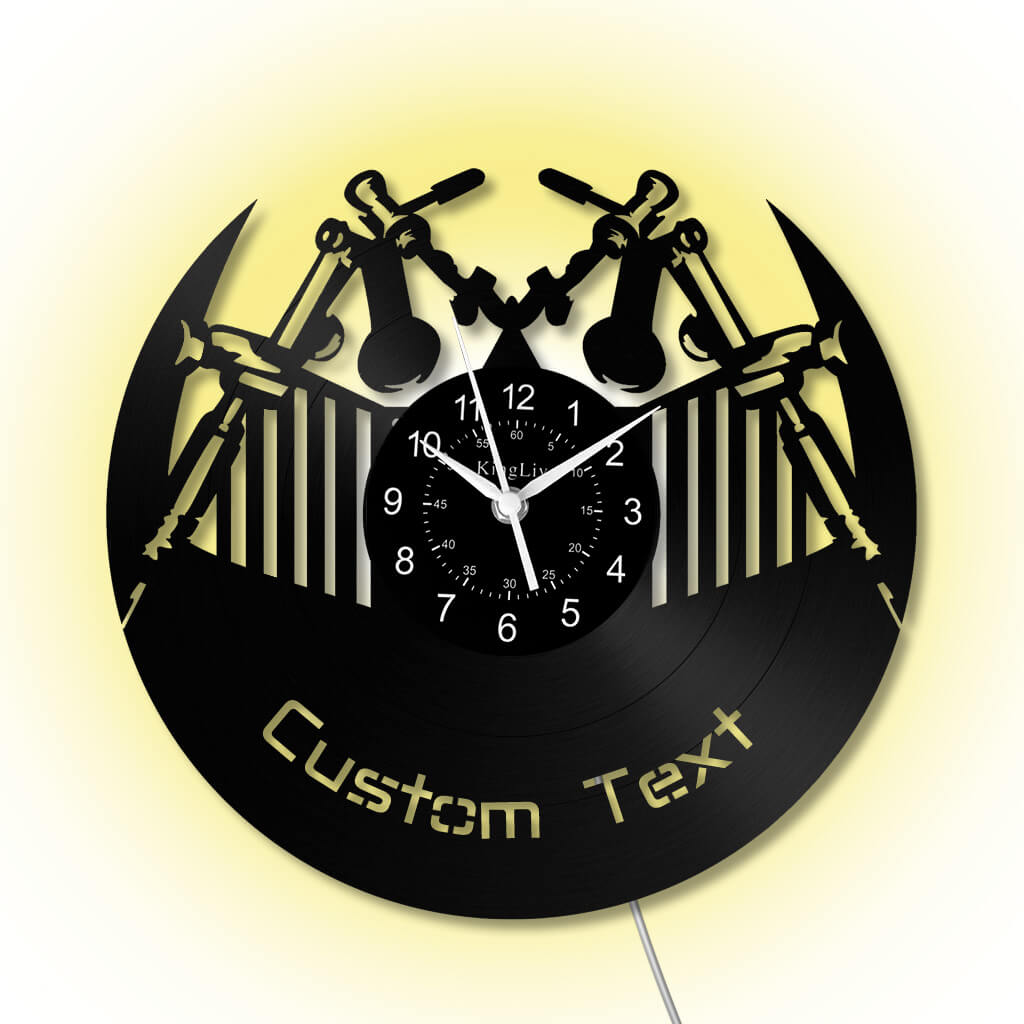 LED Vinyl Wall Clock | Tattoo Shop Name | 12'' | 0308WPB