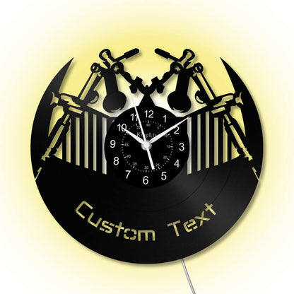 LED Vinyl Wall Clock | Tattoo Shop Name | 12'' | 0308WPB