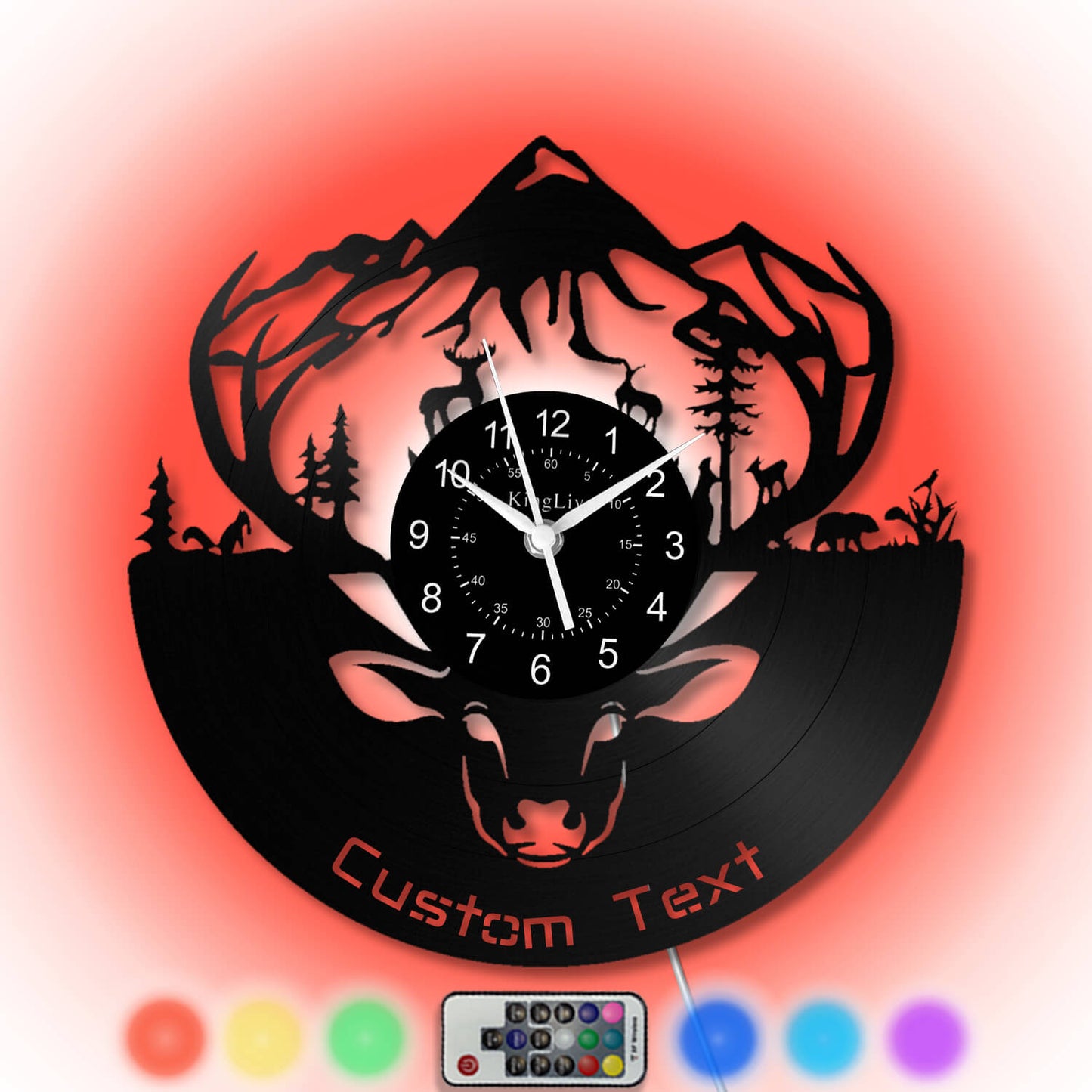 LED Vinyl Wall Clock | Moose Deer