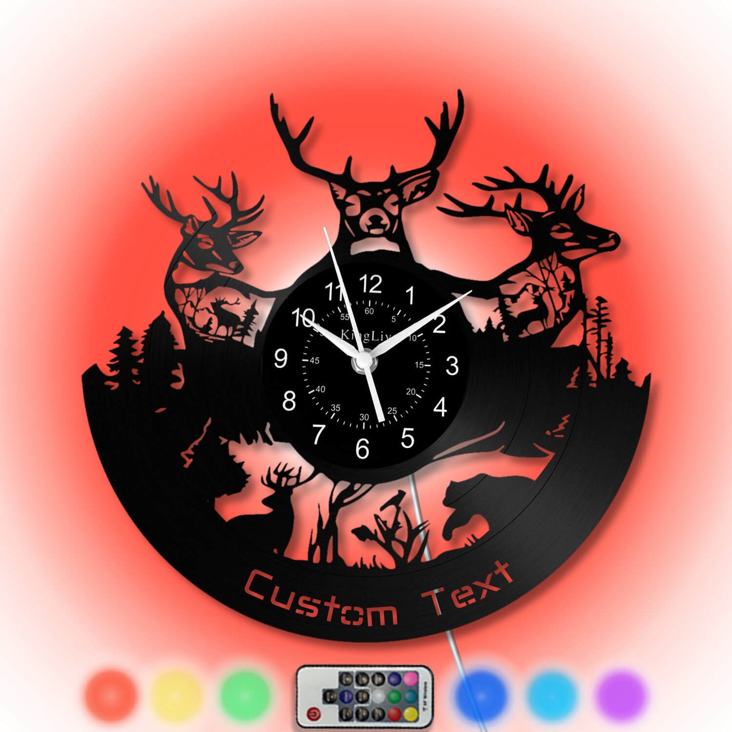 LED Vinyl Wall Clock | Moose Deer