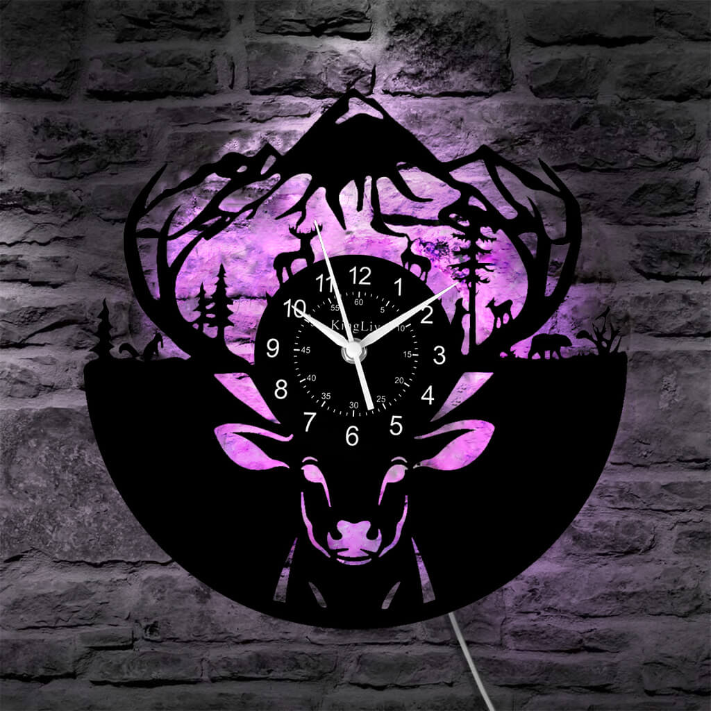 LED Vinyl Wall Clock | Moose Deer