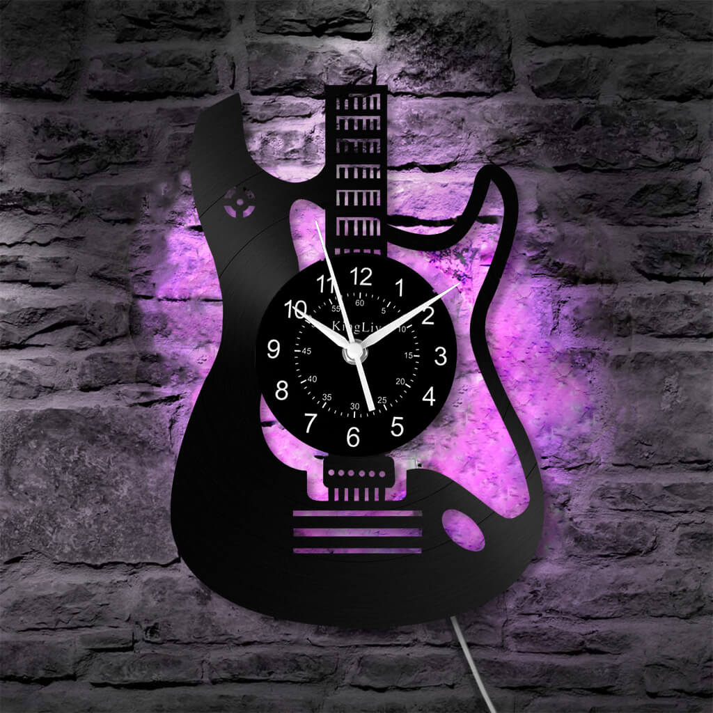 LED Vinyl Wall Clock | Guitar | 12'' | 0027WPB2