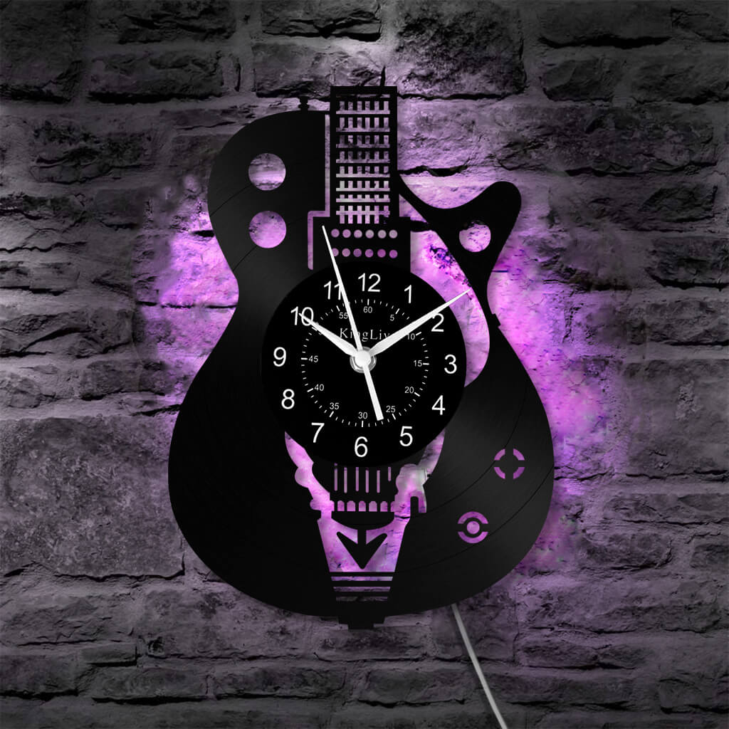LED Vinyl Wall Clock | Guitar | 12'' | 0027WPB2