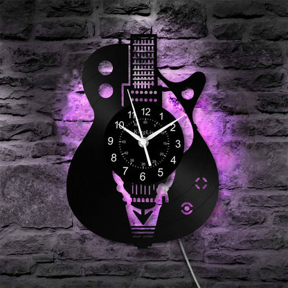 LED Vinyl Wall Clock | Guitar | 12'' | 0027WPB2