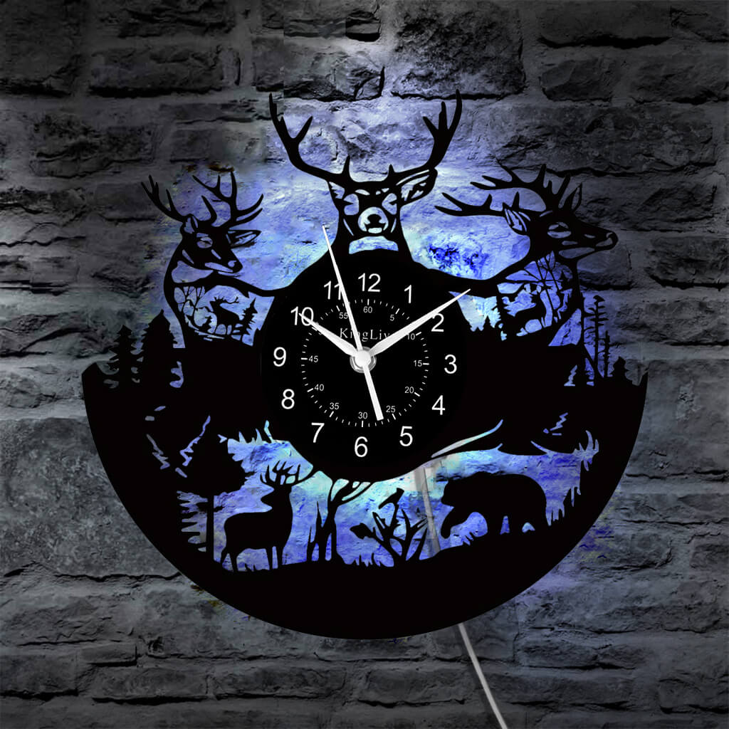 LED Vinyl Wall Clock | Moose Deer