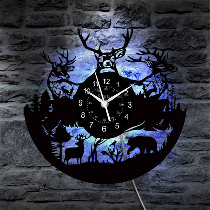 LED Vinyl Wall Clock | Moose Deer