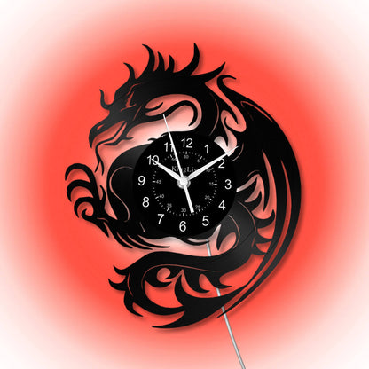 LED Vinyl Wall Clock | Dragon | 12''