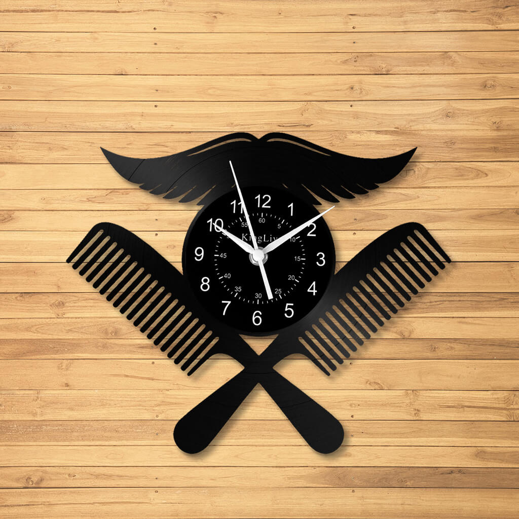 LED Vinyl Wall Clock | Barbershop | 12'' | 0227WPB