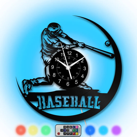 LED Vinyl Wall Clock | Baseball | 12'' | 0223WPB