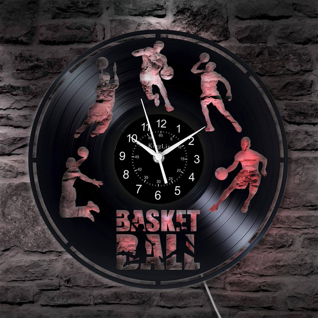 Basketball LED Vinyl Record Wall Clock 12''