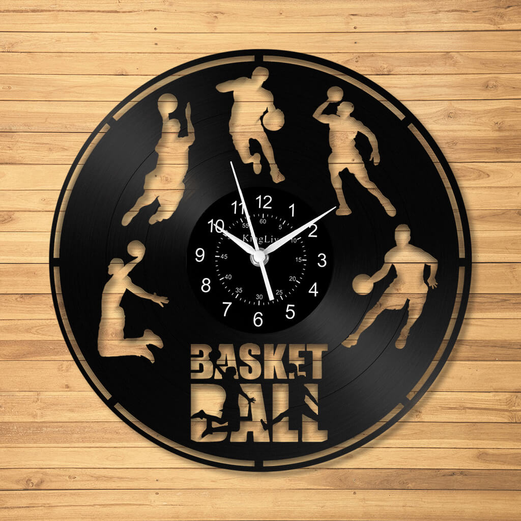 LED Vinyl Wall Clock | Basketball | 12'' | 0222WPB