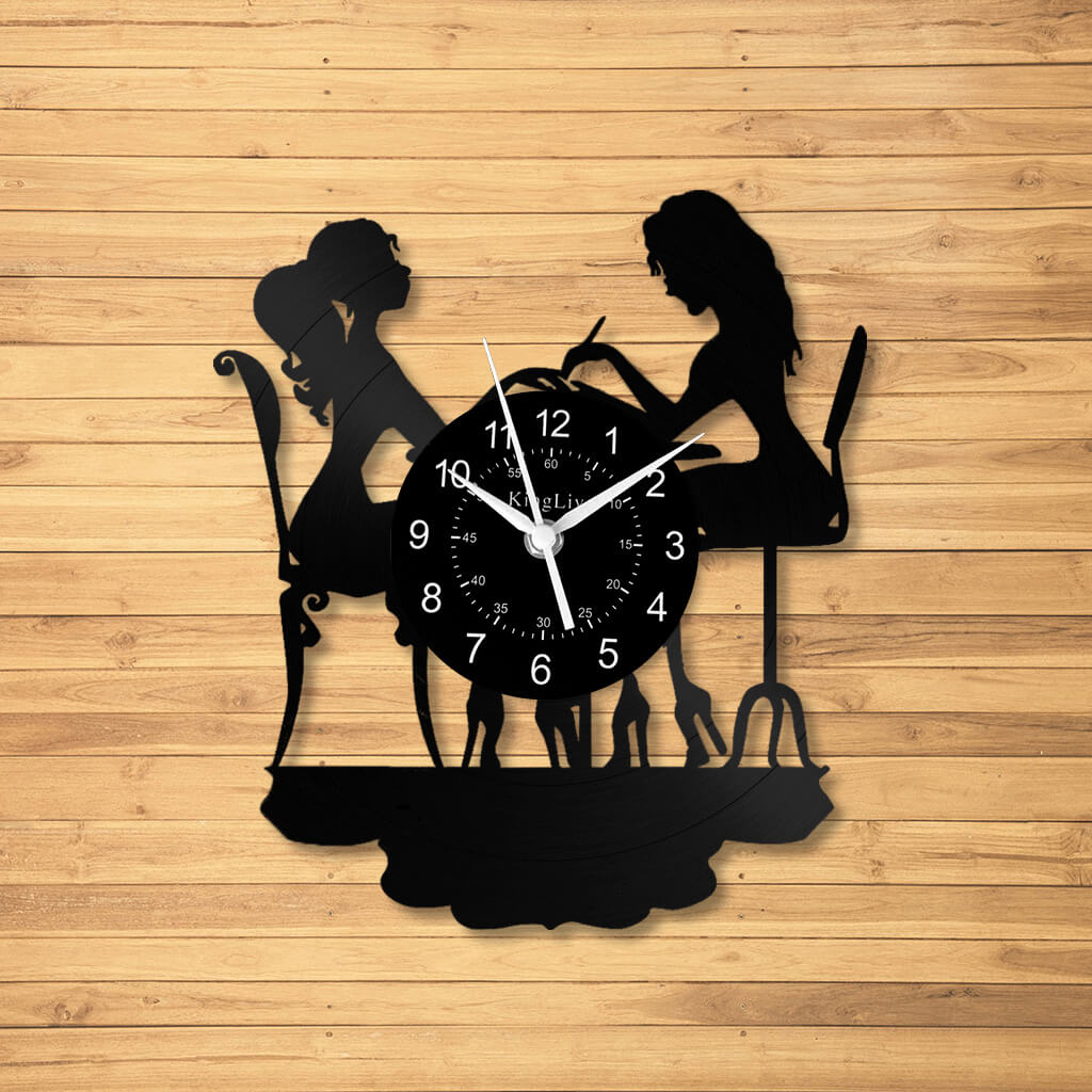 LED Vinyl Wall Clock | Nail Salon | Barber Shop | 12''