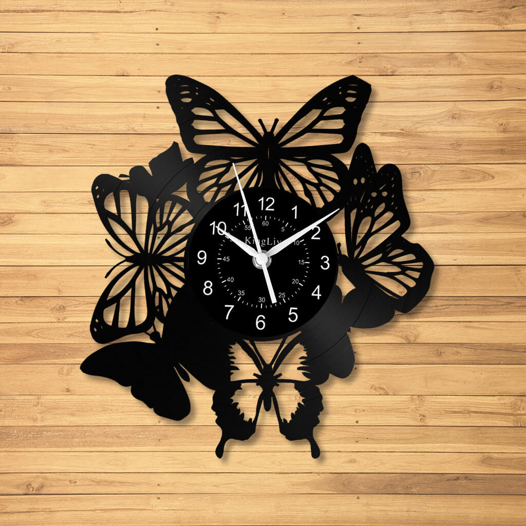 LED Vinyl Wall Clock | Butterfly | 12'' | 0246WPB