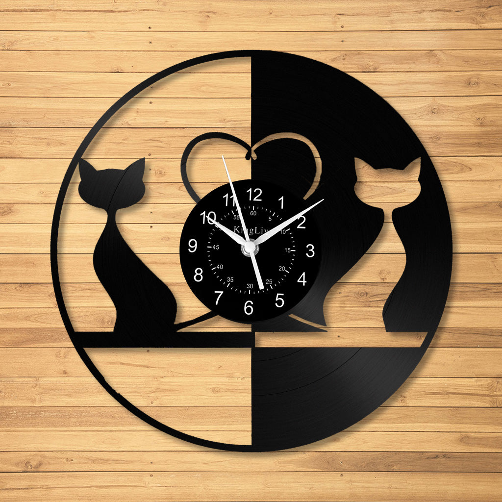 LED Vinyl Wall Clock | Cat | 12'' | 0170WPB