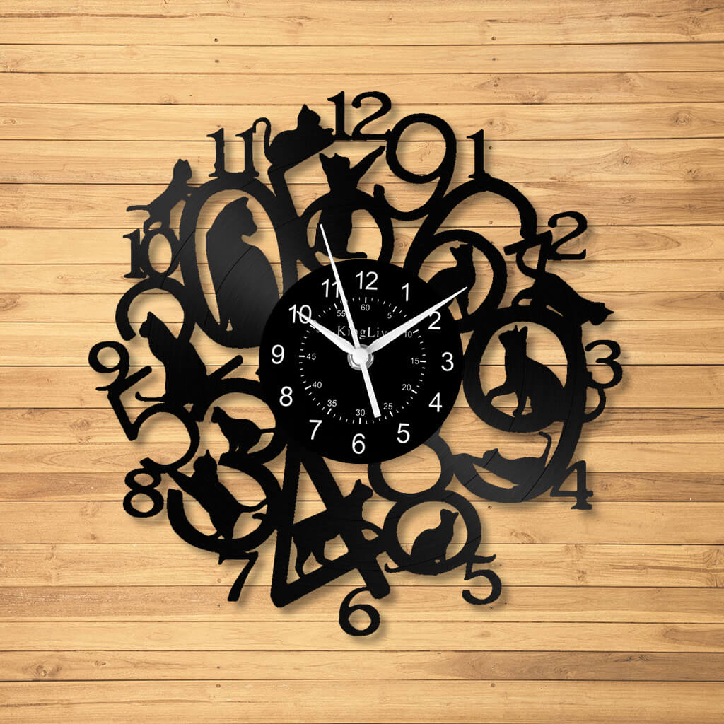 Vinyl Wall Clock | Cat | 12''