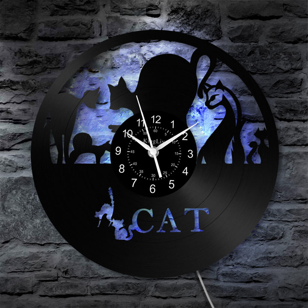 Vinyl Wall Clock | Cat | 12''