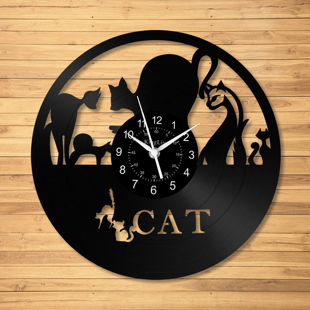 Vinyl Wall Clock | Cat | 12''