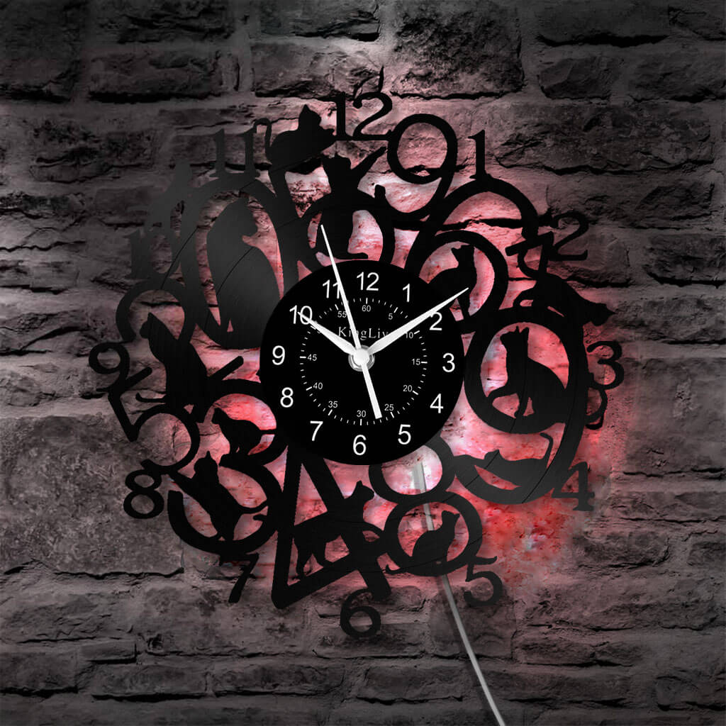 Vinyl Wall Clock | Cats | 12'' | 0281WPB