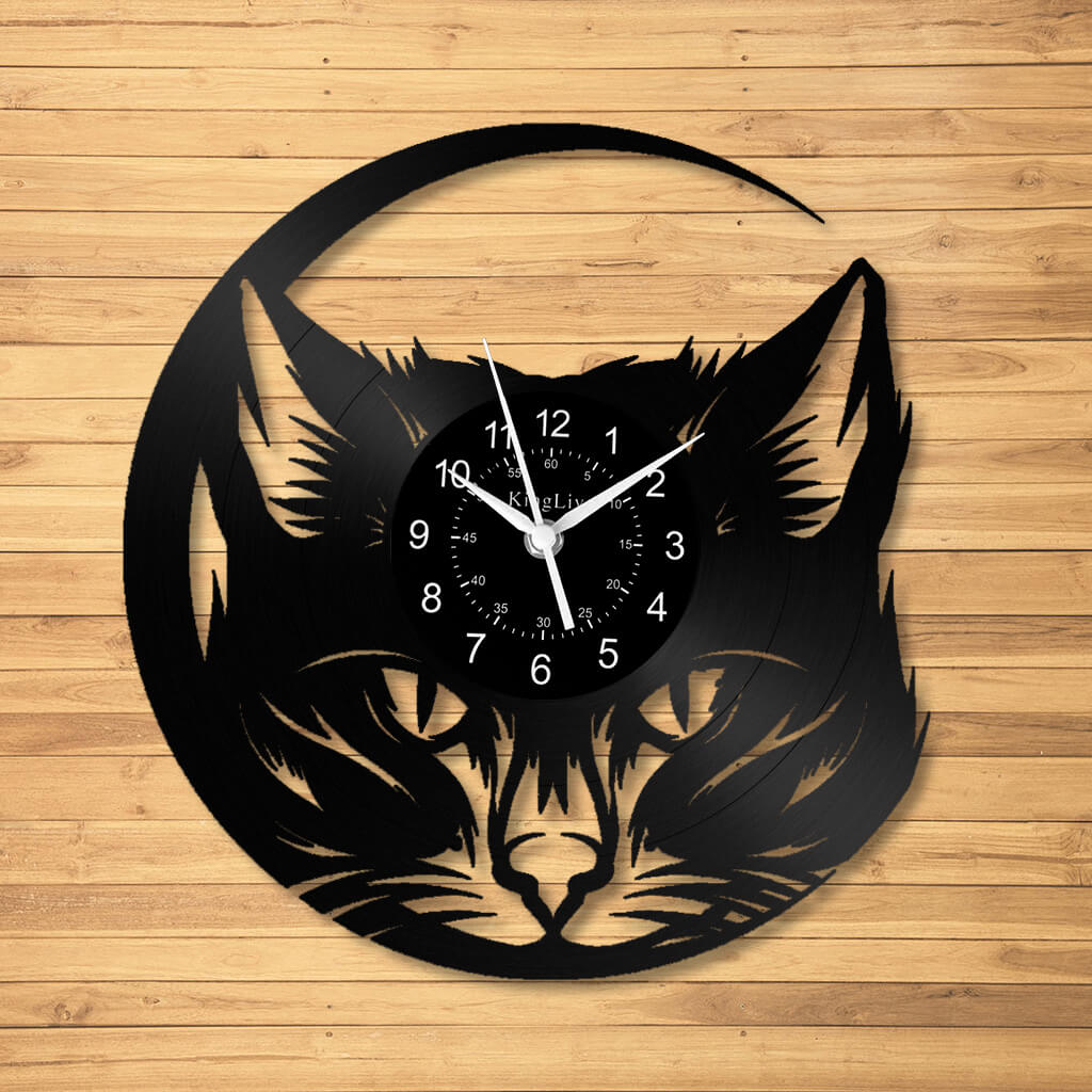 LED Vinyl Wall Clock | Cat | 12'' | 0138WPB