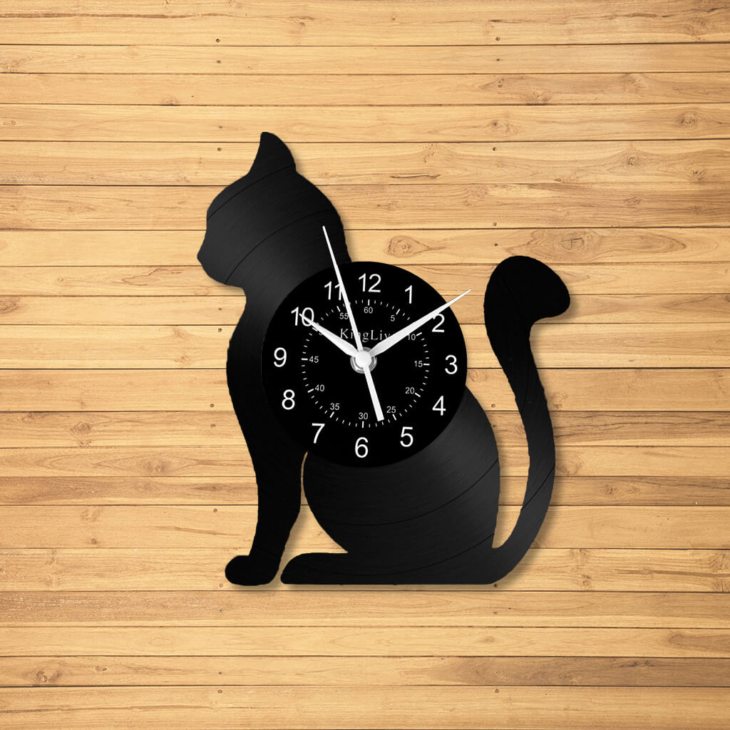 Vinyl Wall Clock | Cat | 12''