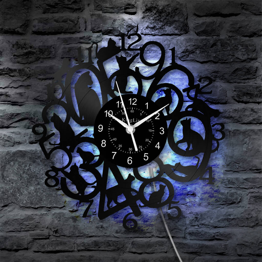 Vinyl Wall Clock | Cat | 12''