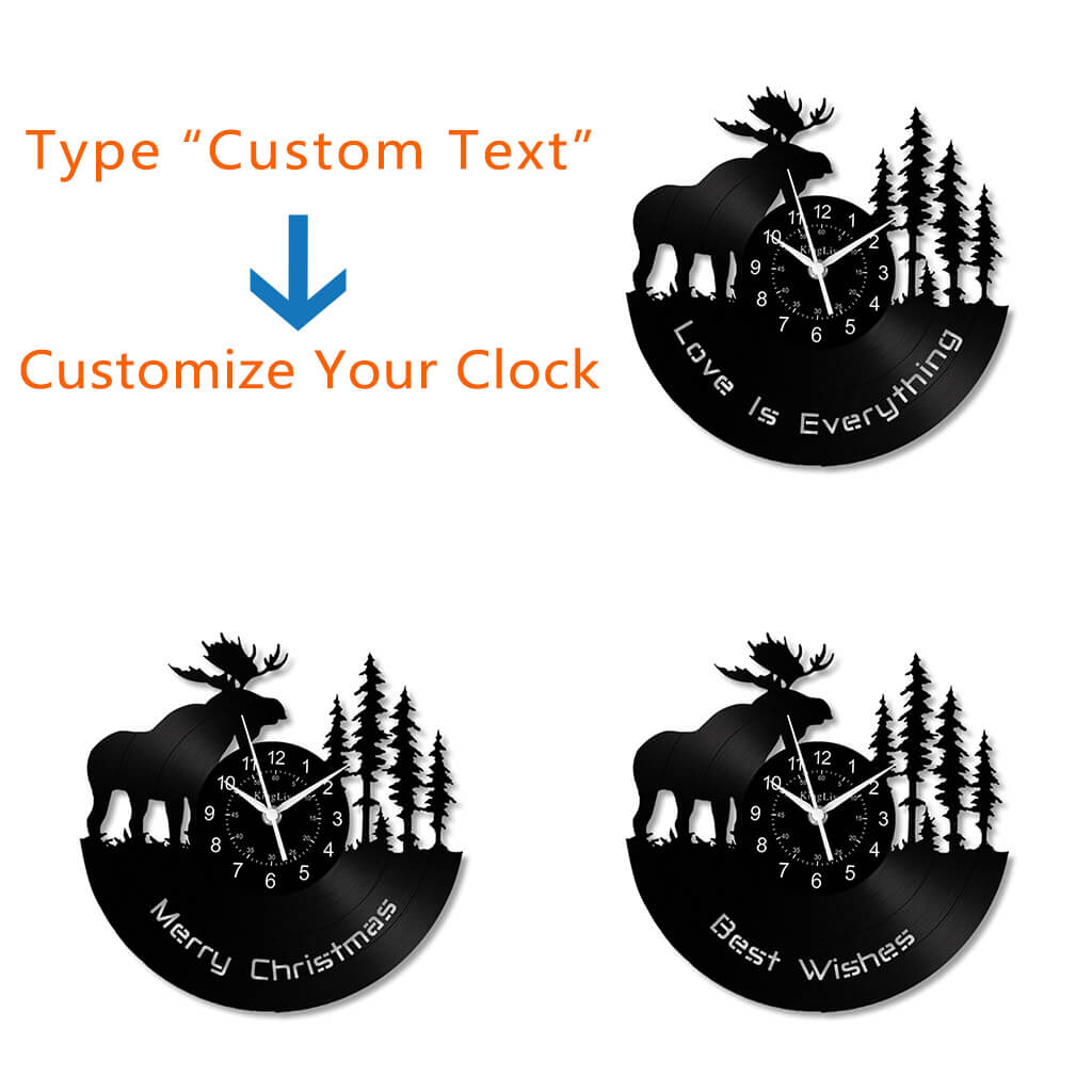 LED Vinyl Wall Clock | Moose Deer