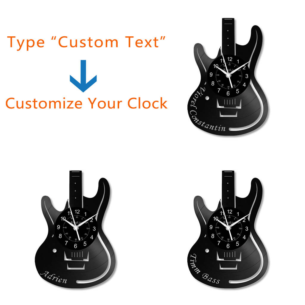 LED Vinyl Wall Clock | Guitar | 12'' | 0027WPB2