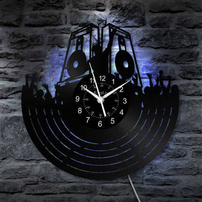 LED Vinyl Wall Clock | Custom DJ Name | 12'' | 0243WPB