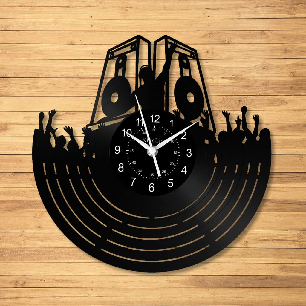 LED Vinyl Wall Clock | Custom DJ Name | 12''
