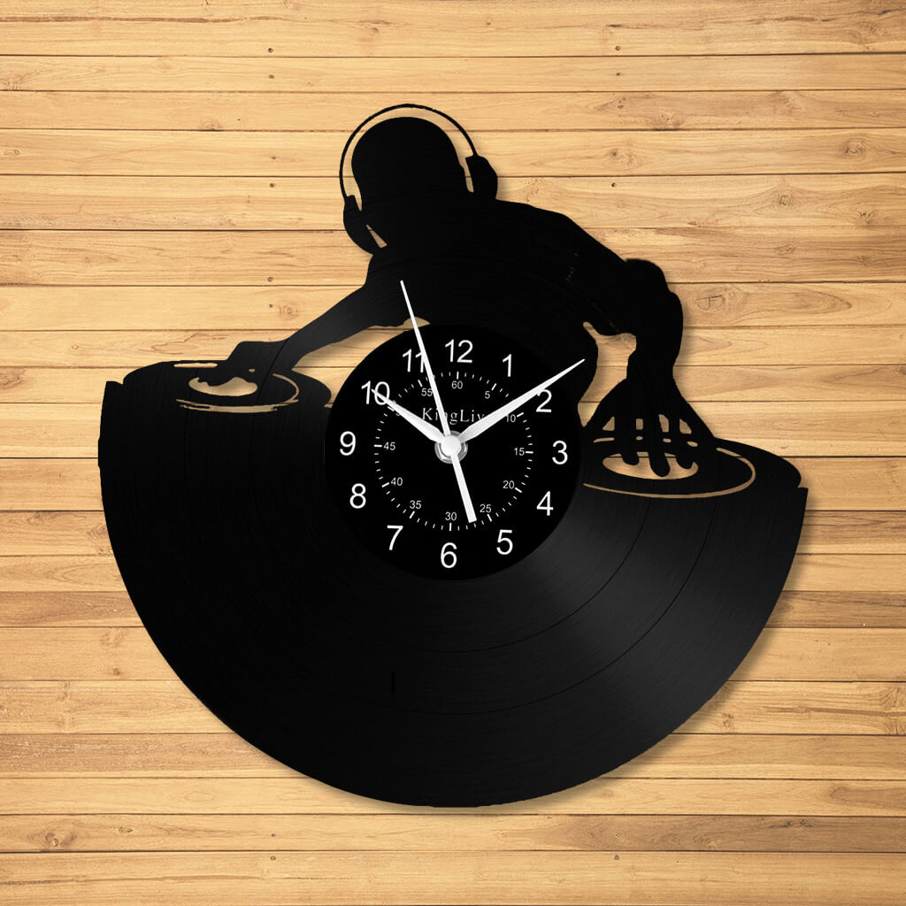 LED Vinyl Wall Clock | Custom DJ Name | 12''