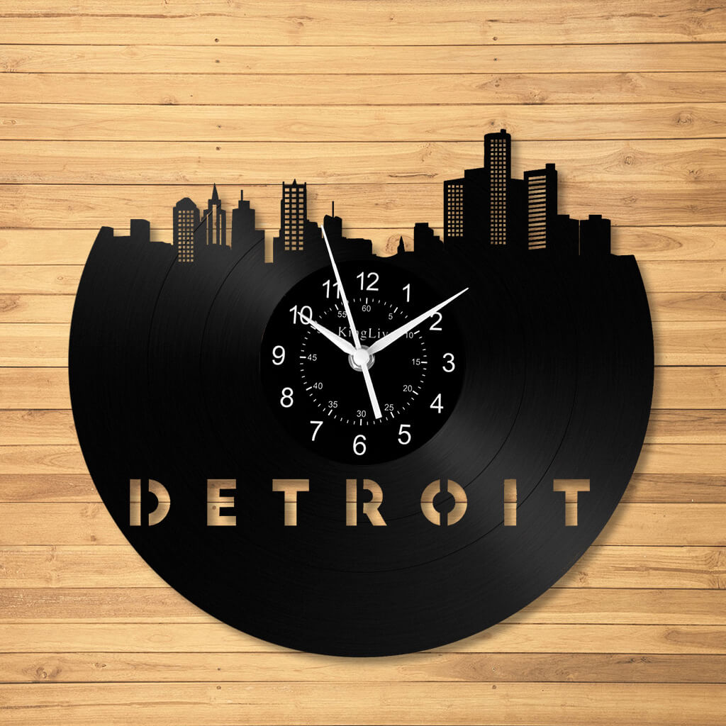 LED Vinyl Wall Clock | Detroit | 12'' | 0286WPB
